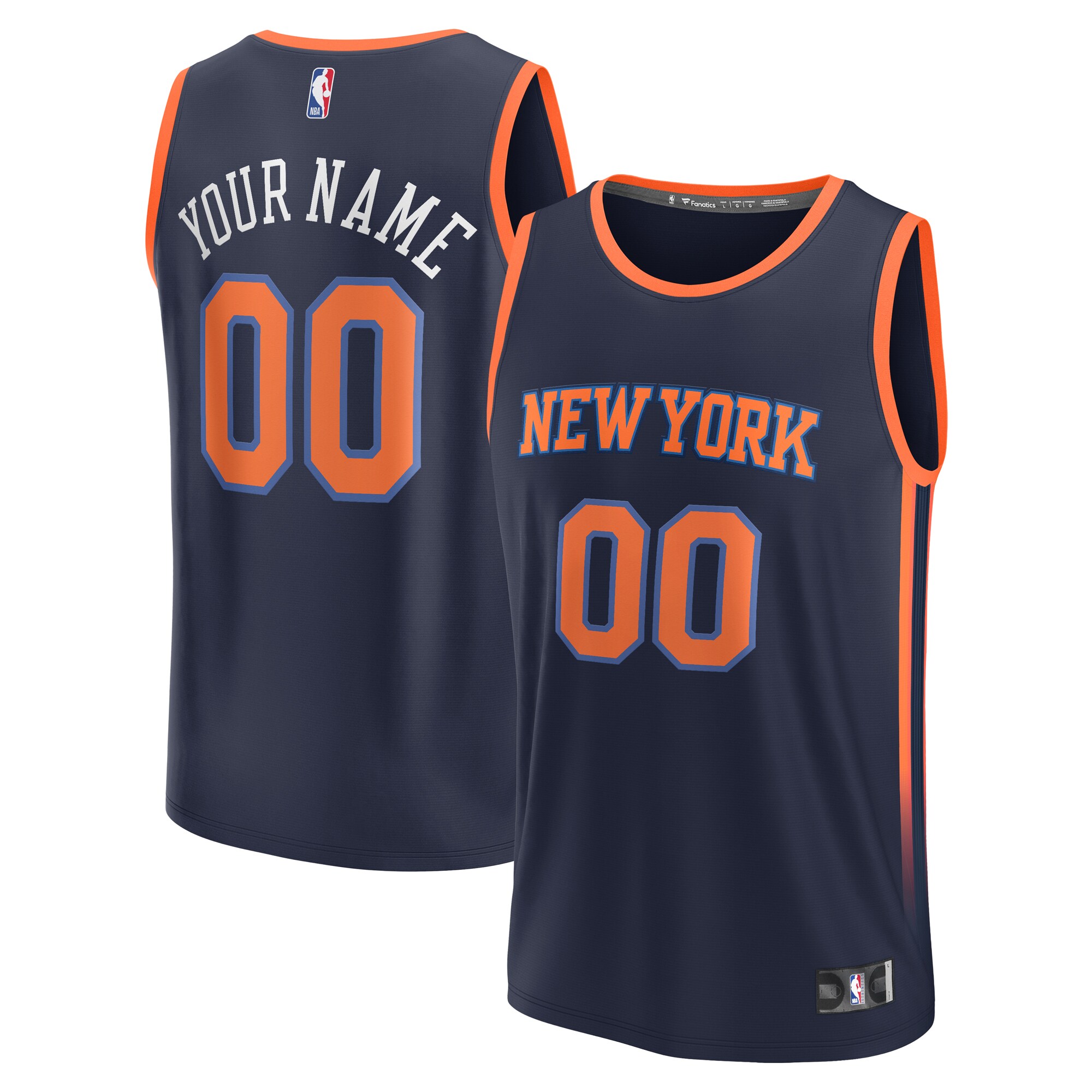 New York Knicks Fanatics Youth Fast Break Replica Custom Jersey - Statement Edition - Navy
