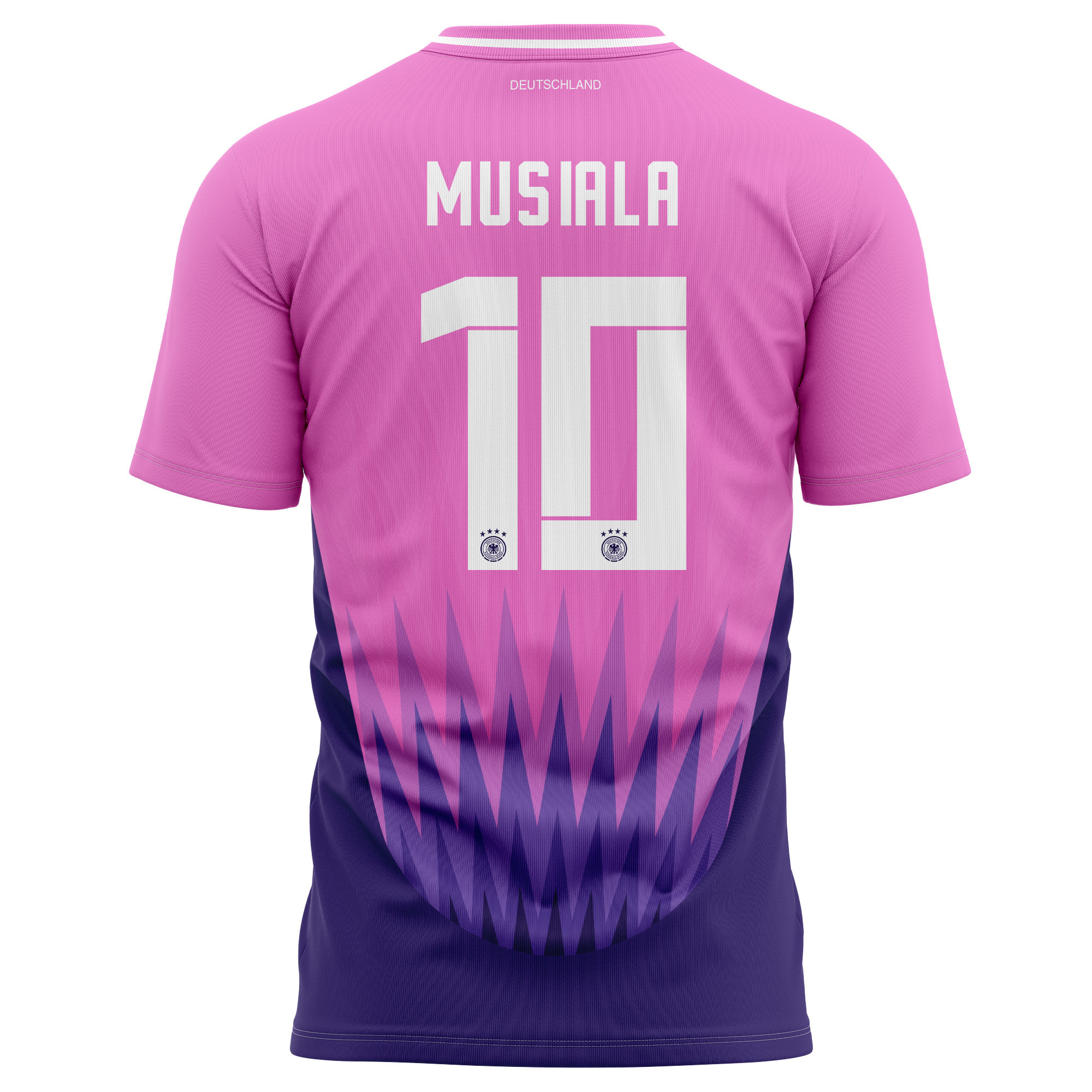 Jamal Musiala 10 Germany National Team 2024 Away Kits AOP T-shirt - Purple