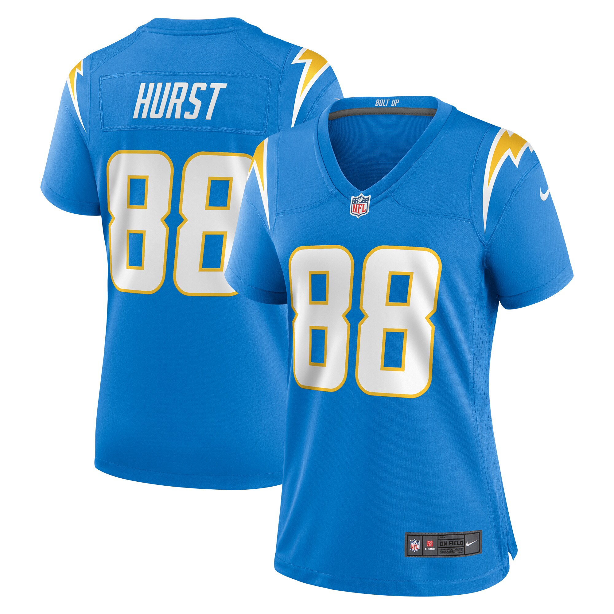 Hayden Hurst Los Angeles Chargers  Women's  Game Jersey -  Powder Blue