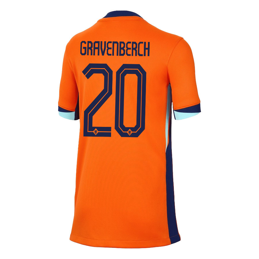 Ryan Gravenberch 20 Netherlands National Team 2024/25 Home YOUTH Jersey - Orange