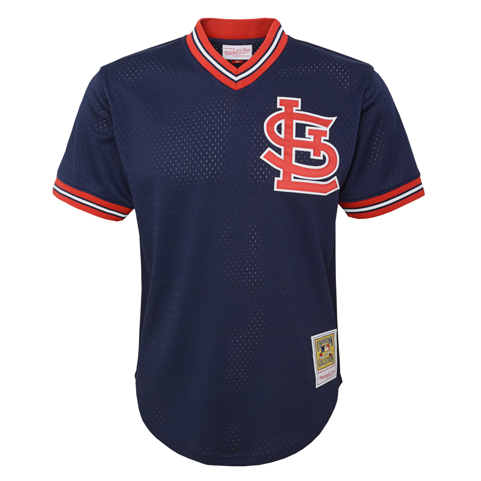 Ozzie Smith St. Louis Cardinals Mitchell & Ness Youth Cooperstown Collection\u00c2\u00a0Mesh Batting Practice Jersey - Navy