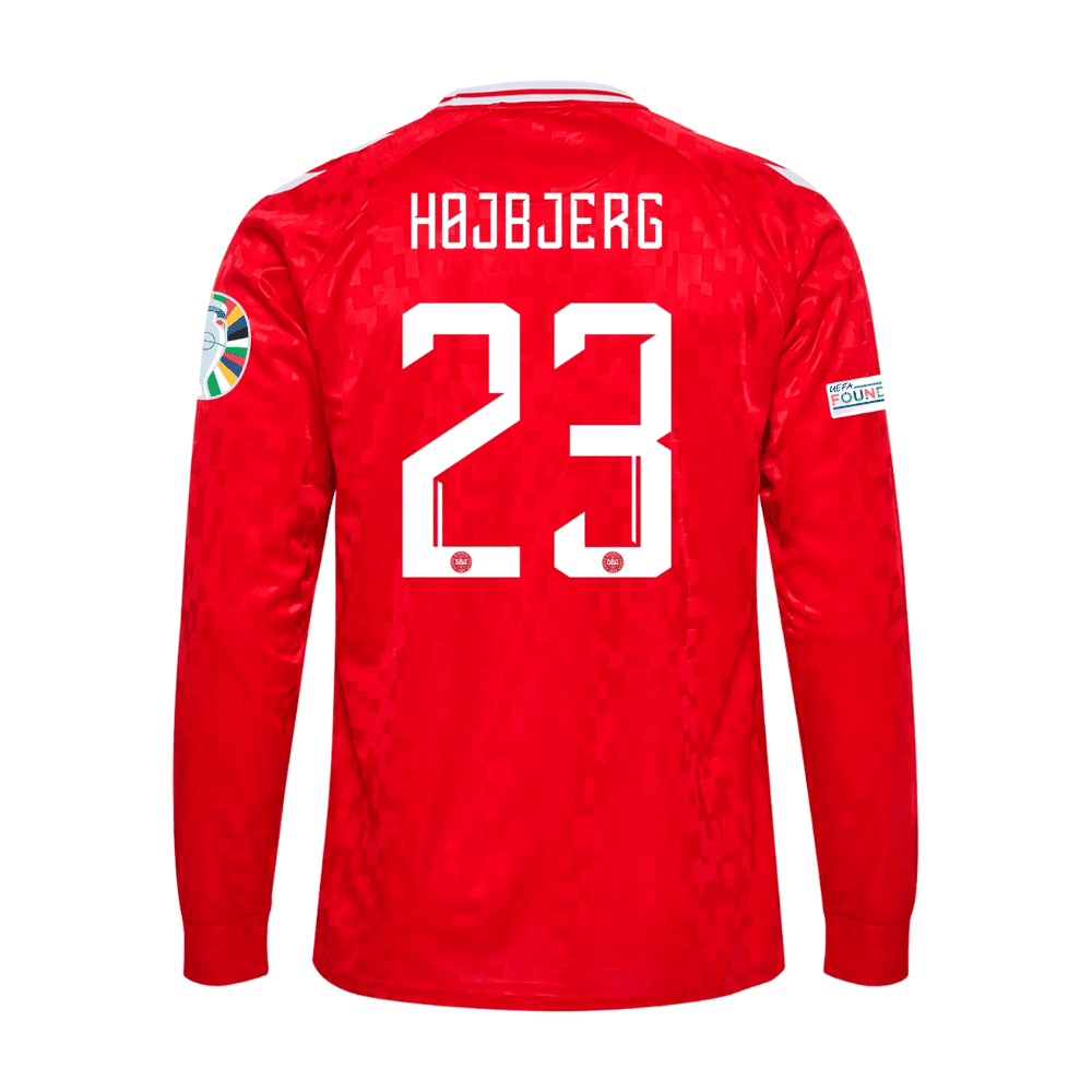 Pierre-Emile Højbjerg 23 Denmark National Team 2024 Home Long Sleeve Men Jersey - Red