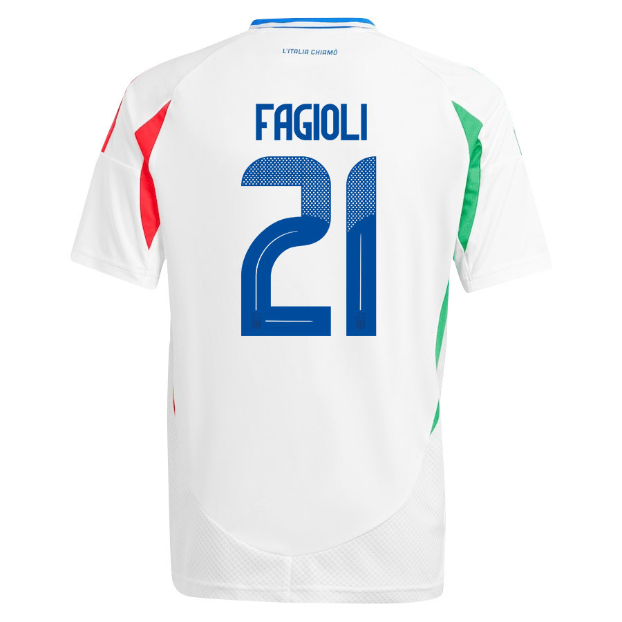 Nicolo Fagioli 21 Italy National Team 2024/25 Away YOUTH Jersey - White