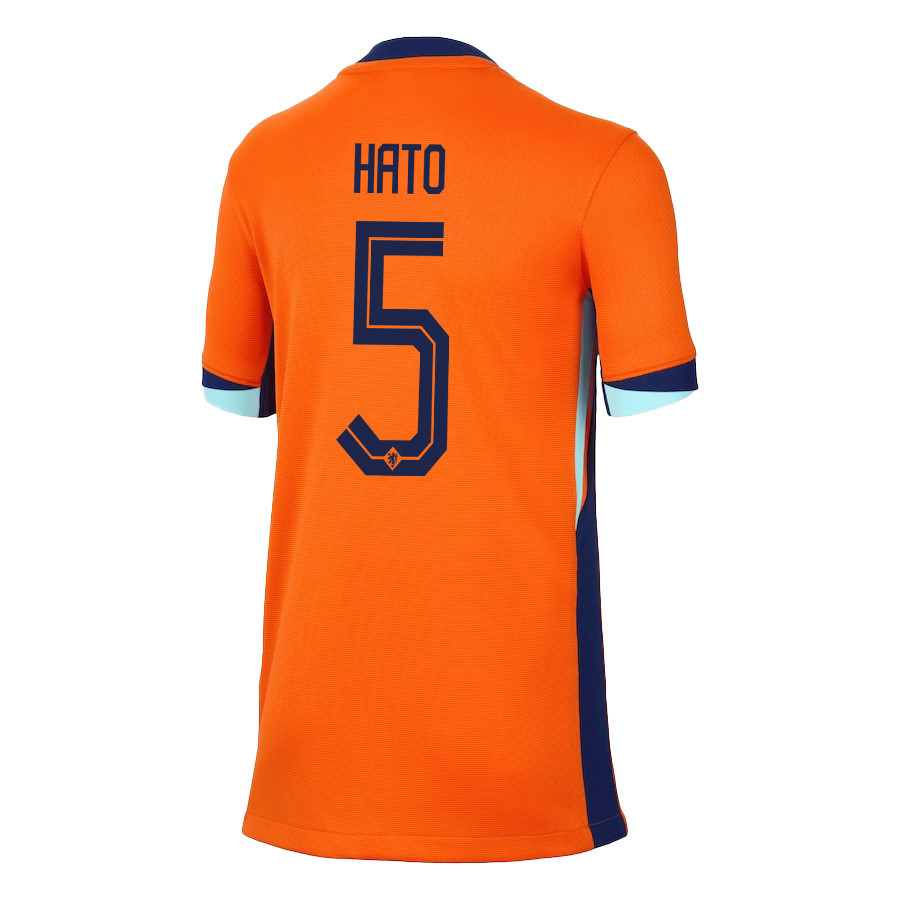 Jorrel Hato 5 Netherlands National Team 2024/25 Home YOUTH Jersey - Orange