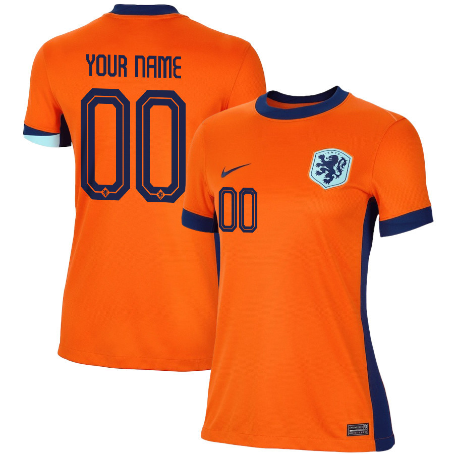 Netherlands National Team 2024/25 Home Custom WOMEN Jersey - Orange