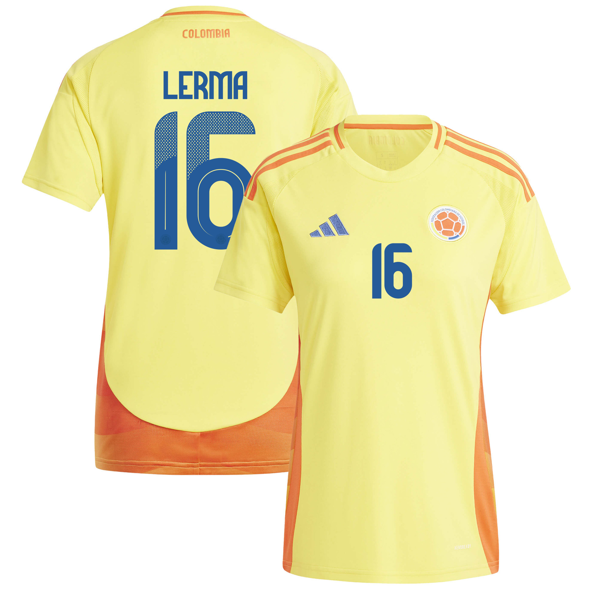 Jefferson Lerma 16 Colombia National Team 2024/25 Home Women Jersey - Yellow