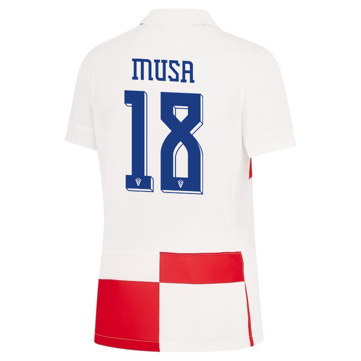 Petar Musa 18 Croatia National Team 2024 Home WOMEN Jersey - White