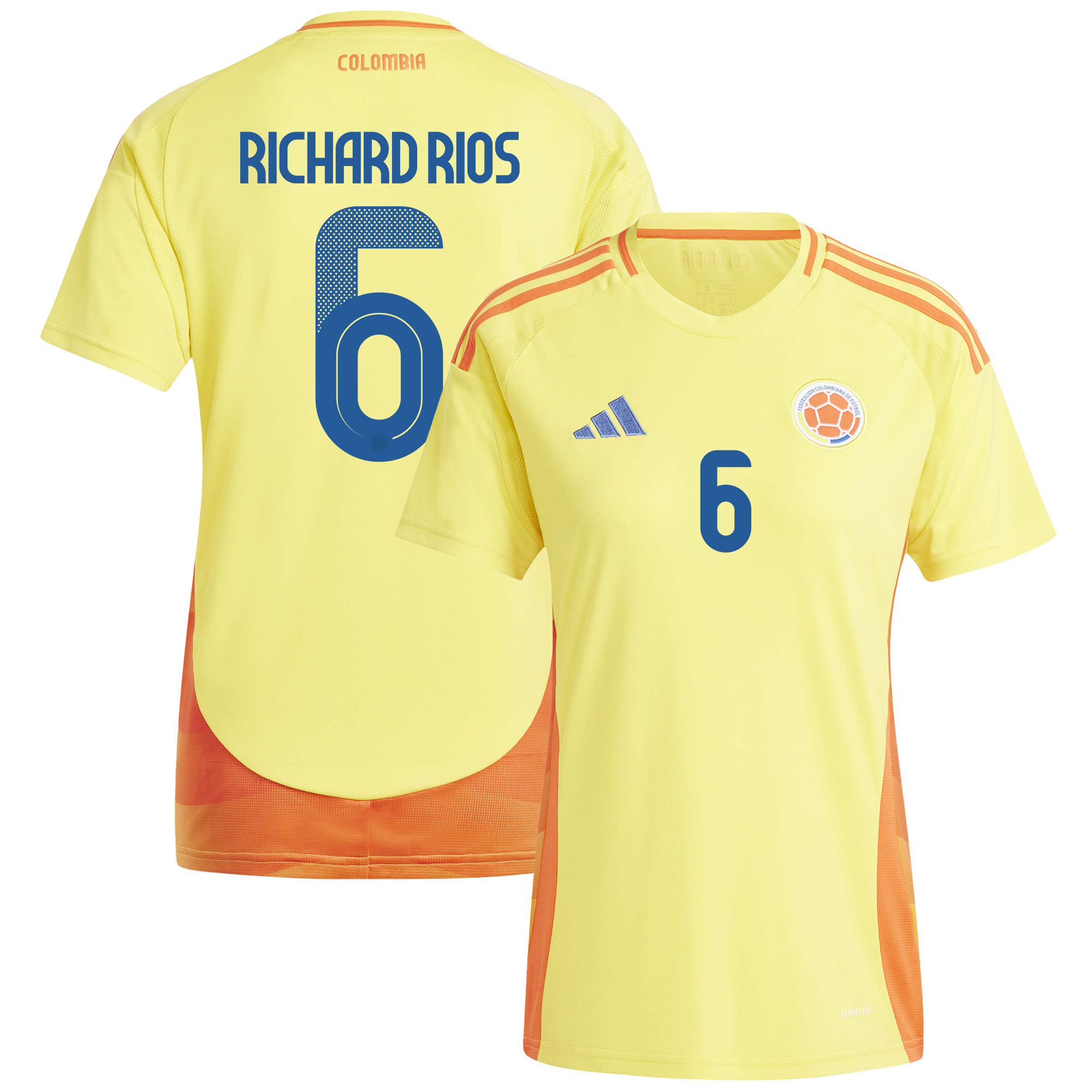 Richard Rios 6 Colombia National Team 2024/25 Home Women Jersey - Yellow