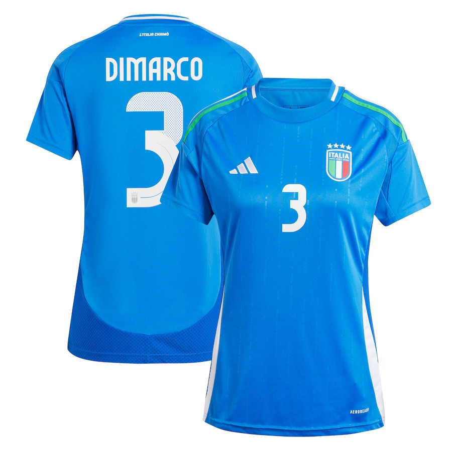 Federico Dimarco 3 Italy National Team 2024 Home Women Jersey - Blue