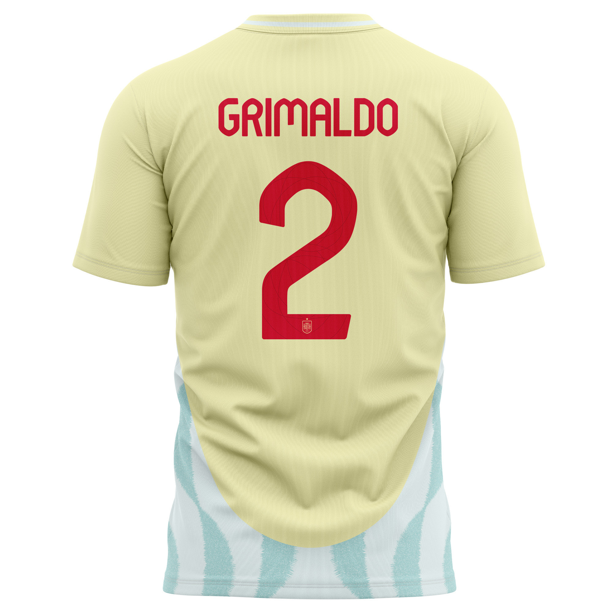 Alex Grimaldo 2 Spain National Team 2024 Away Kits AOP T-shirt - Yellow