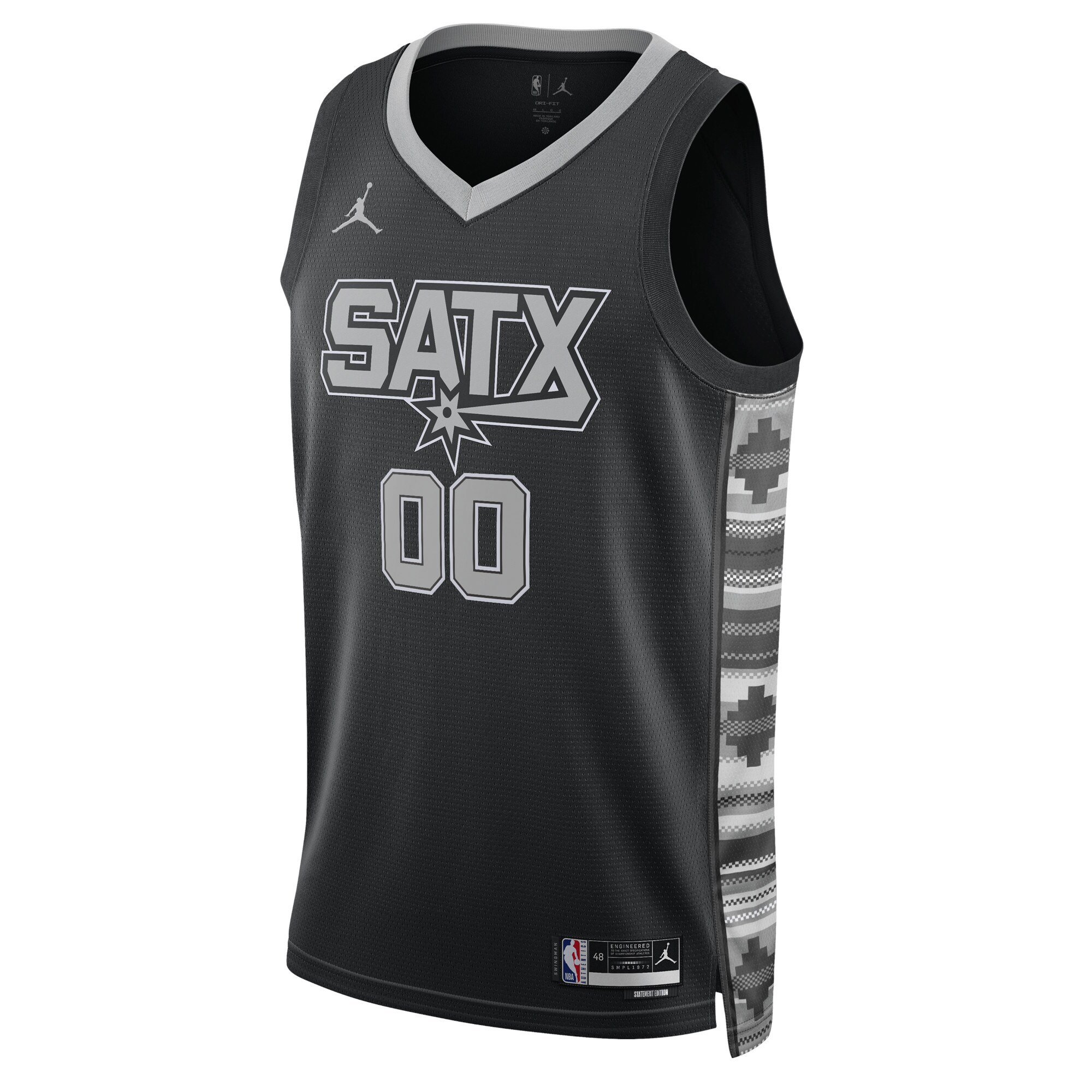 San Antonio Spurs Jordan Brand Unisex 2022\/23 Swingman Custom Jersey - Statement Edition - Black