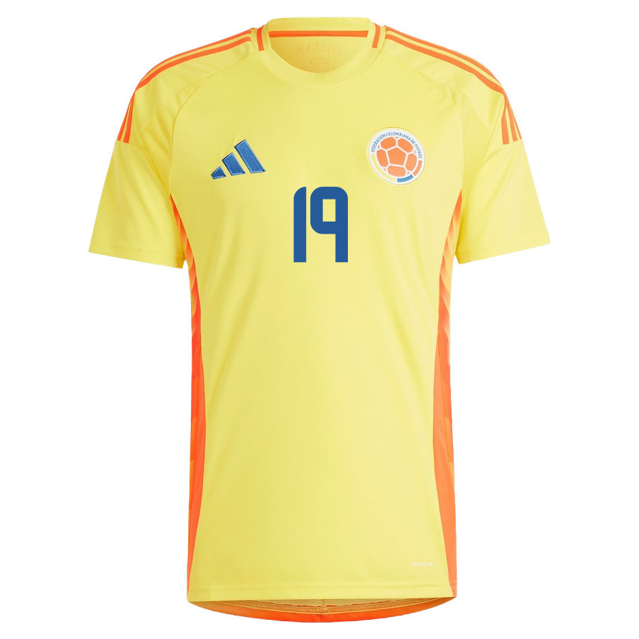 Miguel Borja 19 Colombia National Team 2024/25 Home Men Jersey - Yellow