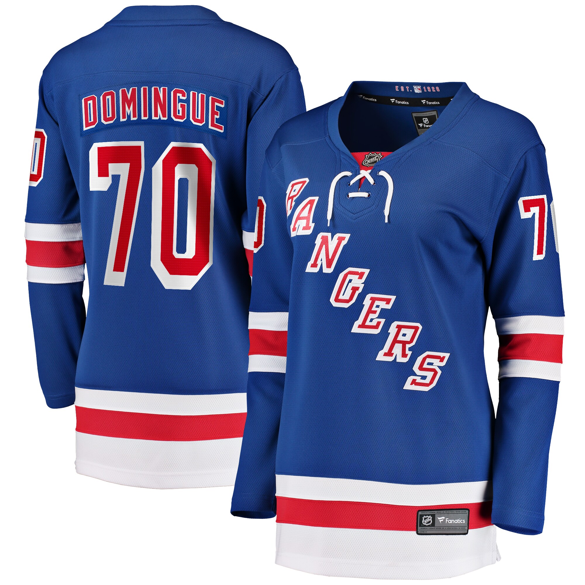Louis Domingue New York Rangers Fanatics Women's Home Breakaway Player Jersey - Blue