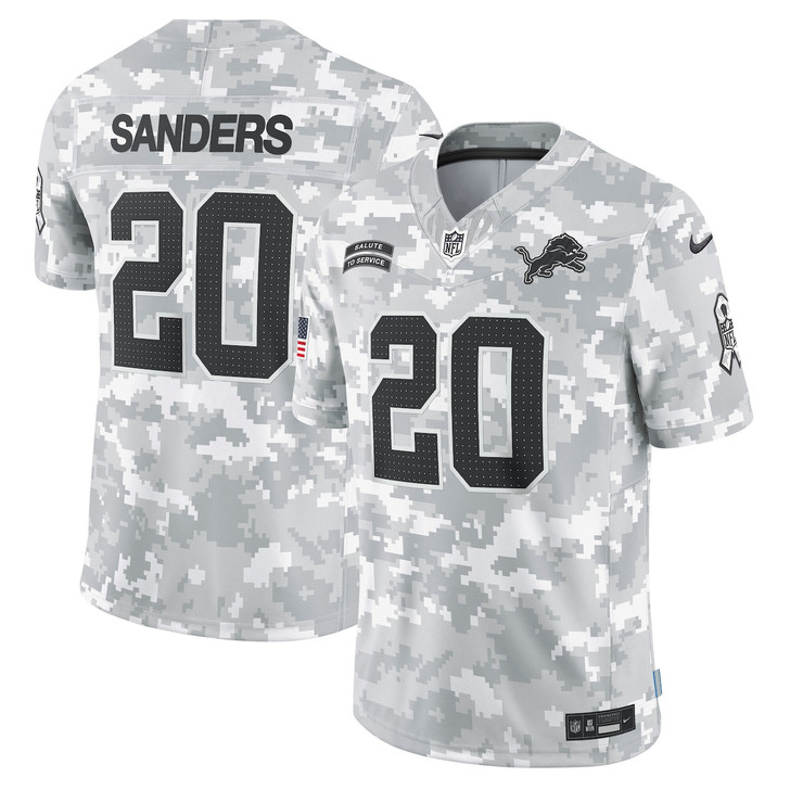 Barry Sanders Detroit Lions 2024 Salute to Service Retired Player Limited Jersey - Arctic Camo