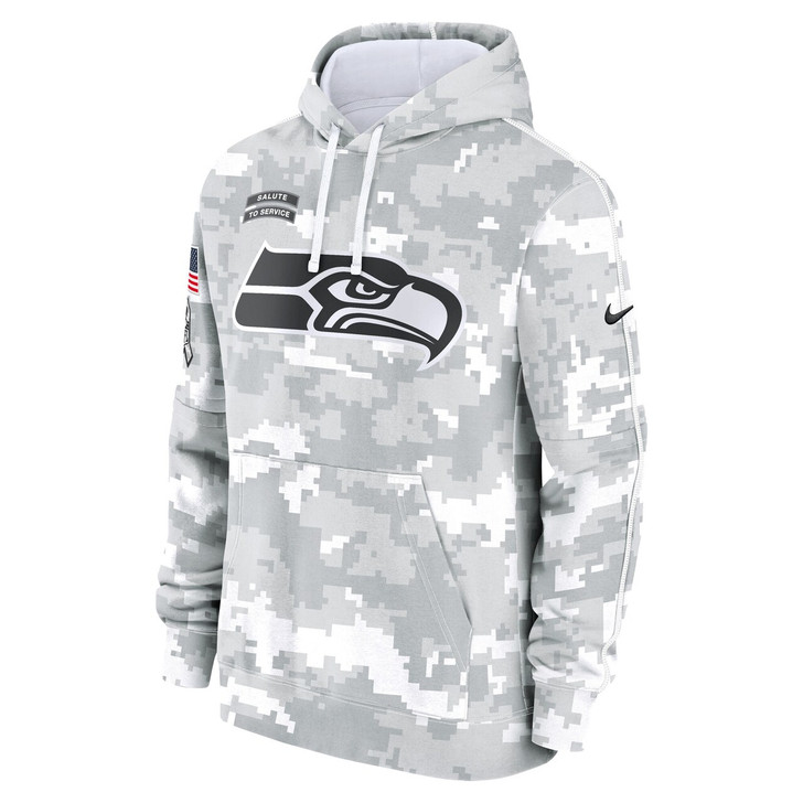 Seattle Seahawks 2024 Salute to Service Club Fleece Pullover Hoodie - Arctic Camo