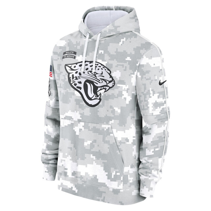 Jacksonville Jaguars 2024 Salute to Service Club Fleece Pullover Hoodie - Arctic Camo