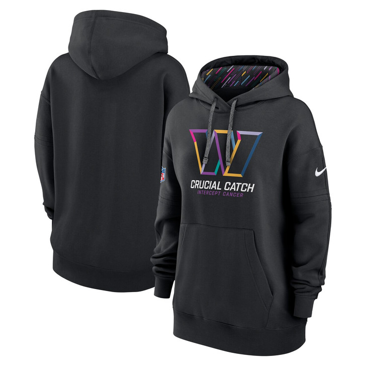 Washington Commanders Women's 2024 Crucial Catch Club Pullover Hoodie - Black