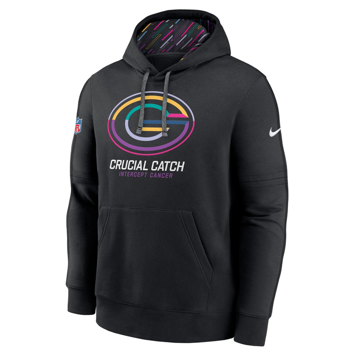 Green Bay Packers 2024 Crucial Catch Club Pullover Hoodie - Black