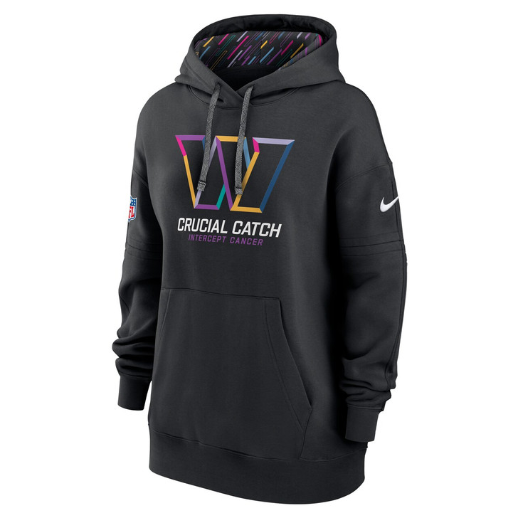 Washington Commanders Women's 2024 Crucial Catch Club Pullover Hoodie - Black