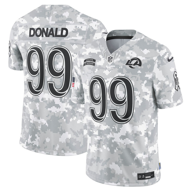 Aaron Donald Los Angeles Rams 2024 Salute to Service Retired Player Limited Jersey - Arctic Camo