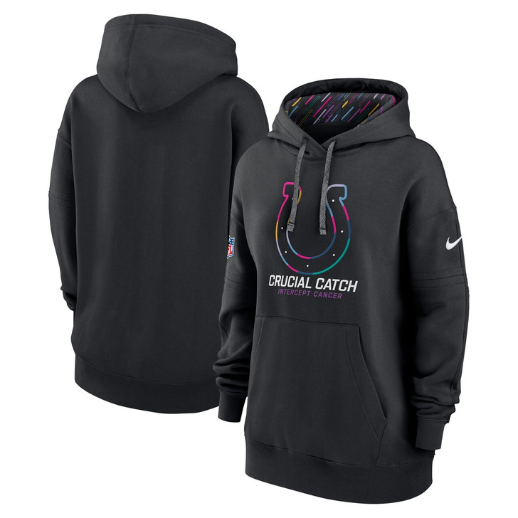 Indianapolis Colts Women's 2024 Crucial Catch Club Pullover Hoodie - Black