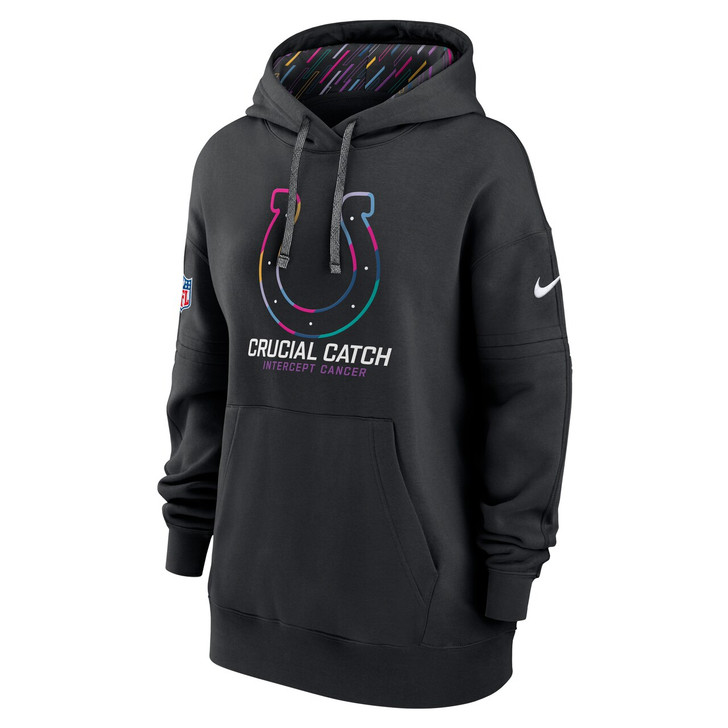 Indianapolis Colts Women's 2024 Crucial Catch Club Pullover Hoodie - Black