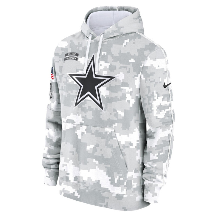 Dallas Cowboys 2024 Salute to Service Club Fleece Pullover Hoodie - Arctic Camo