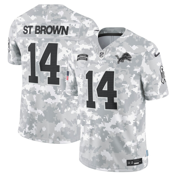 Amon-Ra St. Brown Detroit Lions 2024 Salute to Service Limited Jersey - Arctic Camo