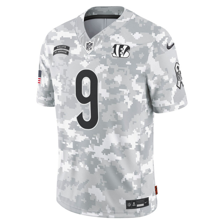 Joe Burrow Cincinnati Bengals 2024 Salute to Service Limited Jersey - Arctic Camo