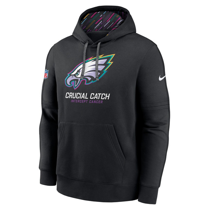 Philadelphia Eagles 2024 Crucial Catch Club Pullover Hoodie - Black