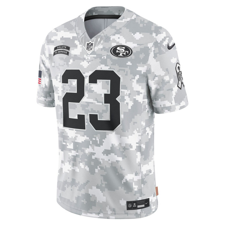 Christian McCaffrey San Francisco 49ers 2024 Salute to Service Limited Jersey - Arctic Camo