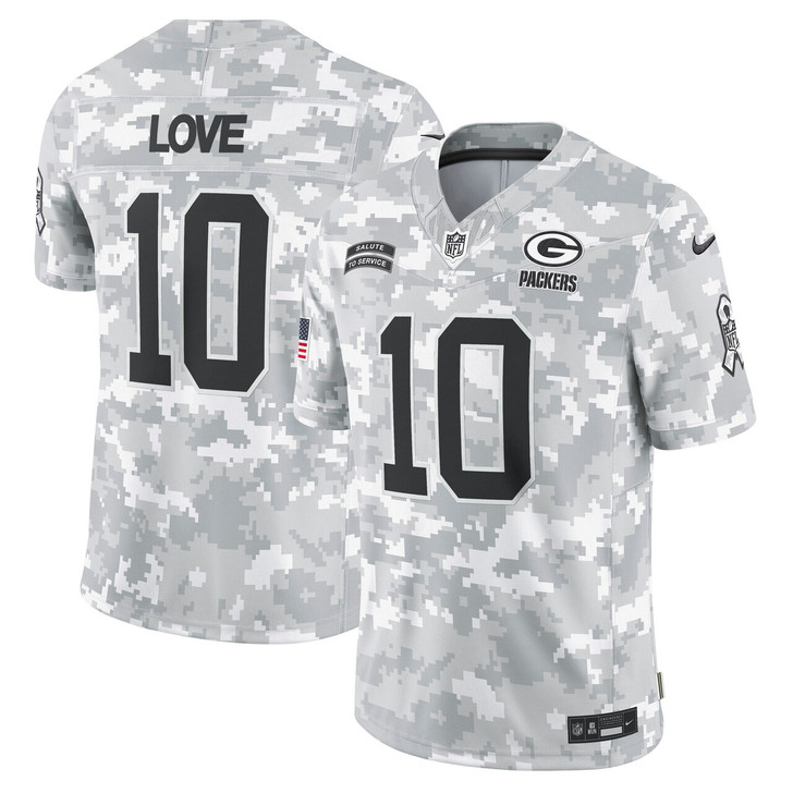 Jordan Love Green Bay Packers 2024 Salute to Service Limited Jersey - Arctic Camo