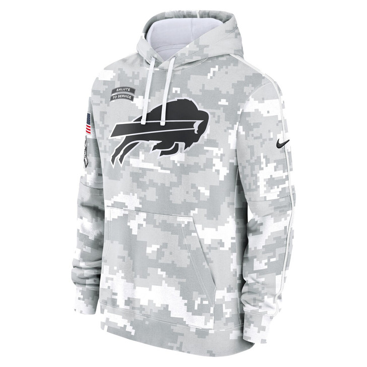 Buffalo Bills 2024 Salute to Service Club Fleece Pullover Hoodie - Arctic Camo
