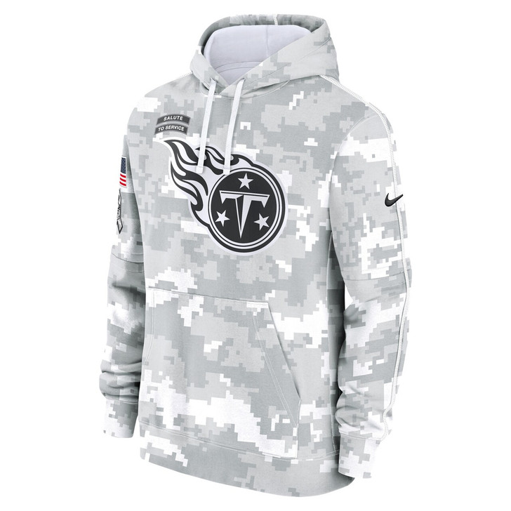 Tennessee Titans 2024 Salute to Service Club Fleece Pullover Hoodie - Arctic Camo