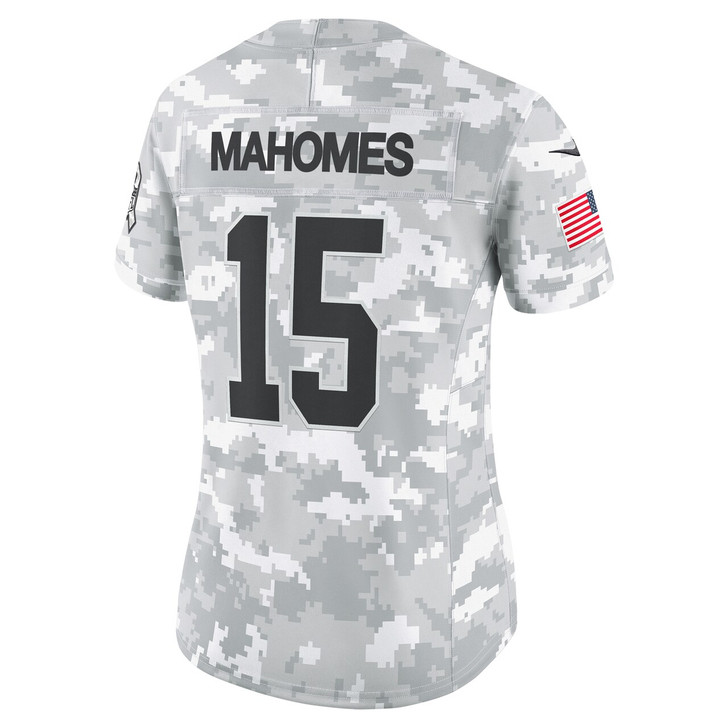 Patrick Mahomes Kansas City Chiefs Women's 2024 Salute to Service Limited Jersey - Arctic Camo