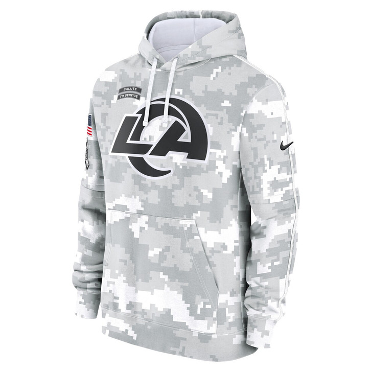 Los Angeles Rams 2024 Salute to Service Club Fleece Pullover Hoodie - Arctic Camo