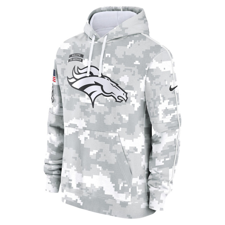 Denver Broncos 2024 Salute to Service Club Fleece Pullover Hoodie - Arctic Camo