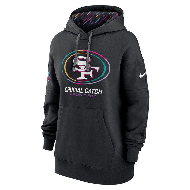 San Francisco 49ers Women's 2024 Crucial Catch Club Pullover Hoodie - Black