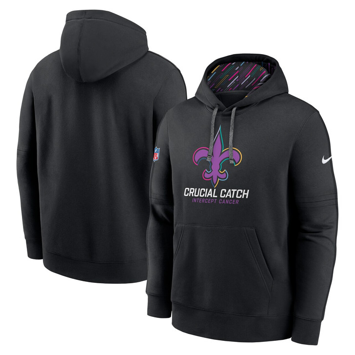 New Orleans Saints 2024 Crucial Catch Club Pullover Hoodie - Black