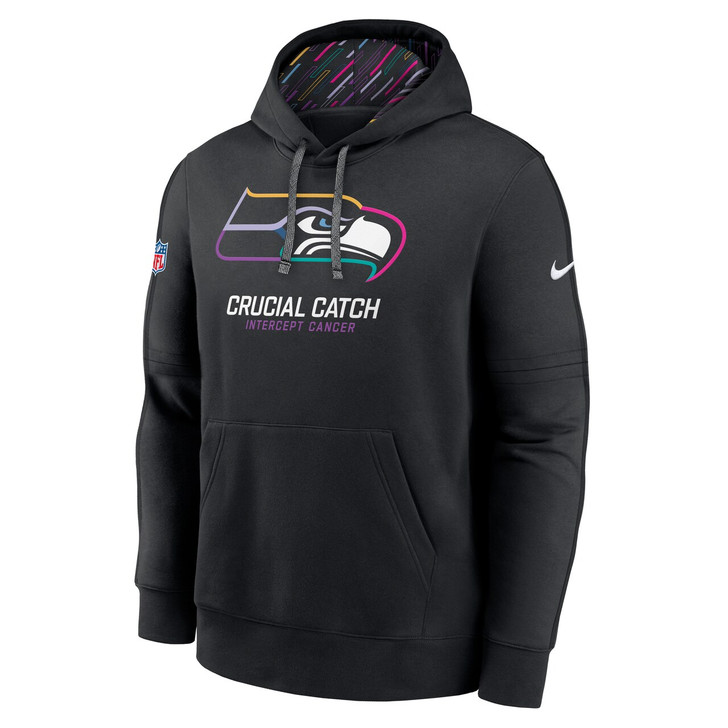 Seattle Seahawks 2024 Crucial Catch Club Pullover Hoodie - Black