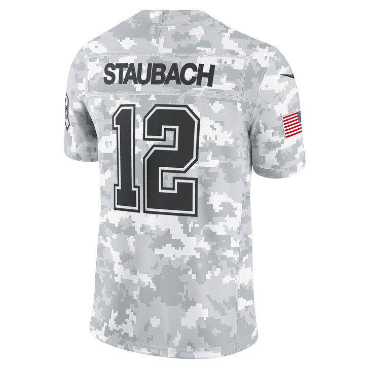 Roger Staubach Dallas Cowboys 2024 Salute to Service Retired Player Limited Jersey - Arctic Camo