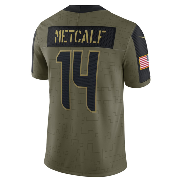 DK Metcalf Seattle Seahawks Salute To Service Limited Player Jersey - Olive