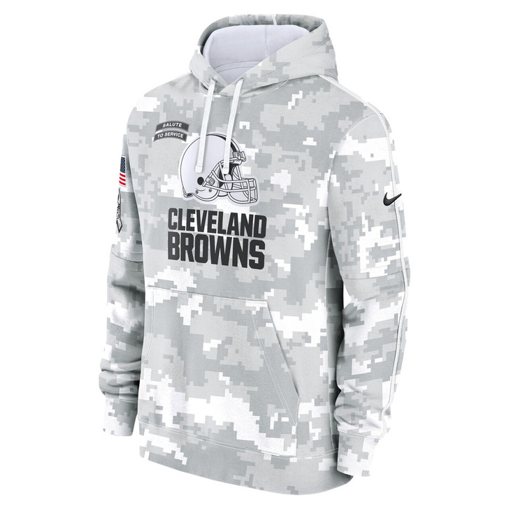 Cleveland Browns 2024 Salute to Service Club Fleece Pullover Hoodie - Arctic Camo