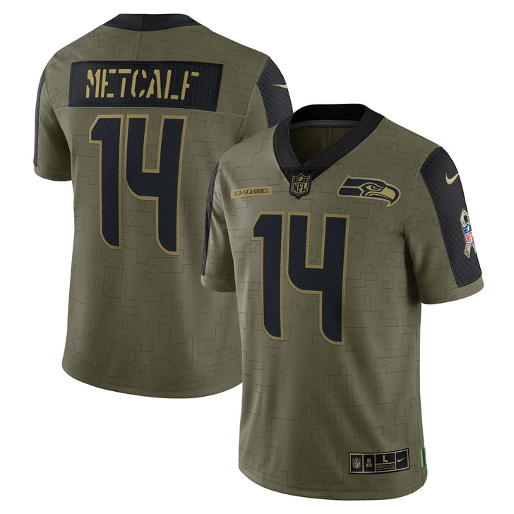 DK Metcalf Seattle Seahawks Salute To Service Limited Player Jersey - Olive