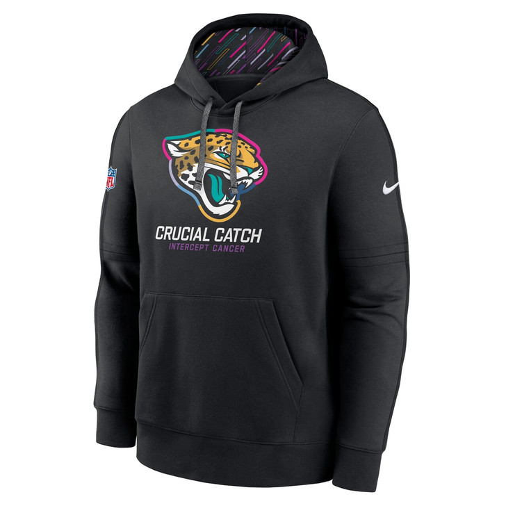 Men's Jacksonville Jaguars Black 2024 Crucial Catch Club Pullover Hoodie