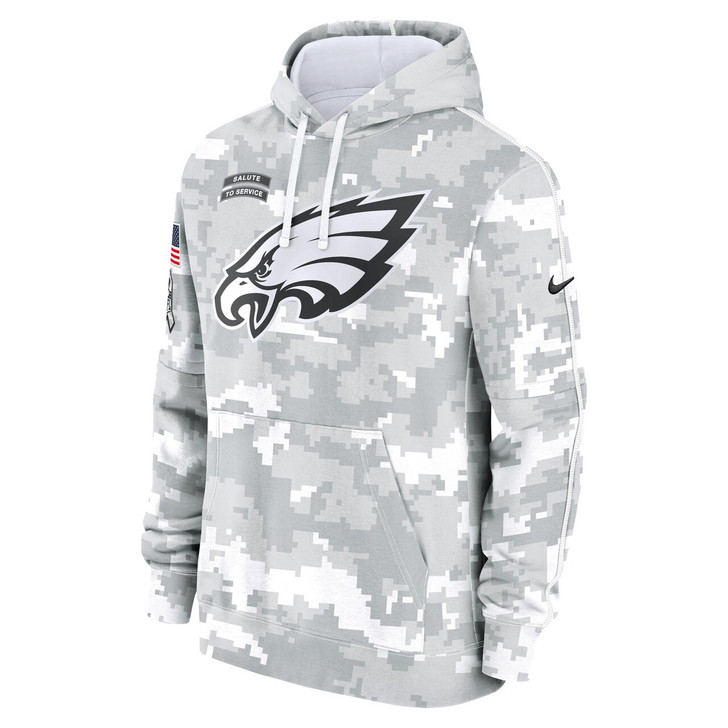 Philadelphia Eagles 2024 Salute to Service Club Fleece Pullover Hoodie - Arctic Camo