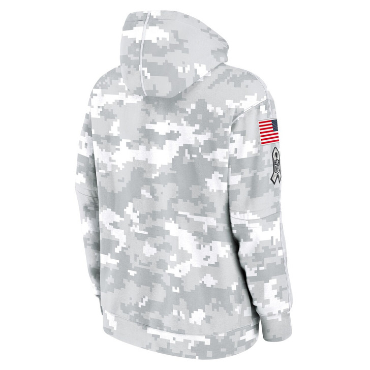 New Orleans Saints 2024 Salute to Service Club Fleece Pullover Hoodie - Arctic Camo