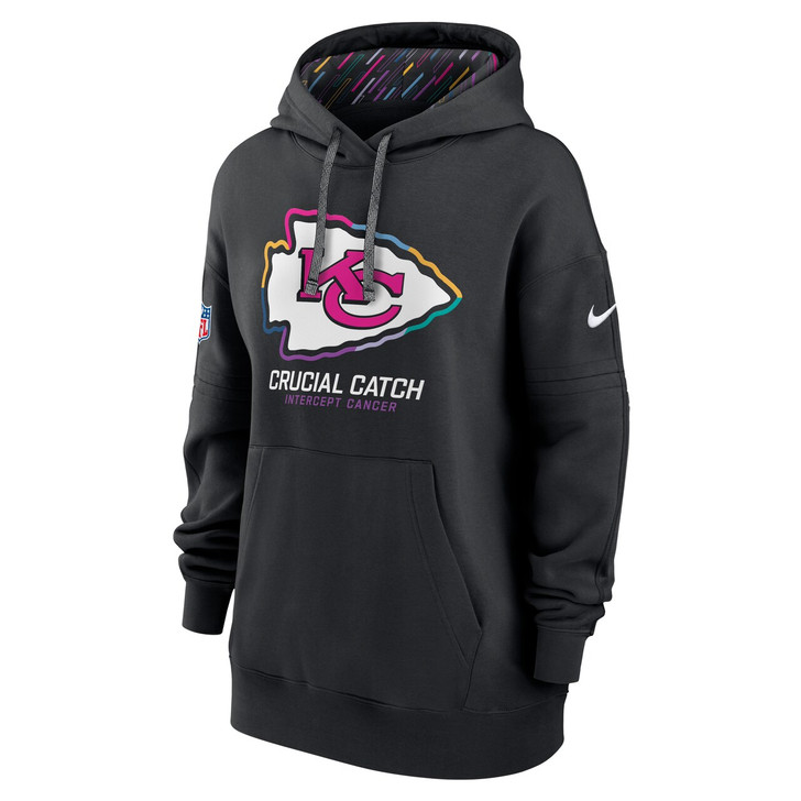 Kansas City Chiefs Women's 2024 Crucial Catch Club Pullover Hoodie - Black