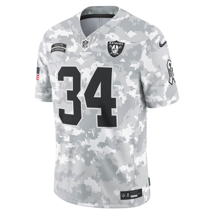 Bo Jackson Las Vegas Raiders 2024 Salute to Service Retired Player Limited Jersey - Arctic Camo