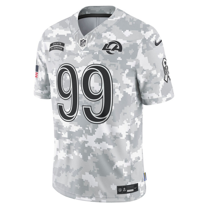 Aaron Donald Los Angeles Rams 2024 Salute to Service Retired Player Limited Jersey - Arctic Camo